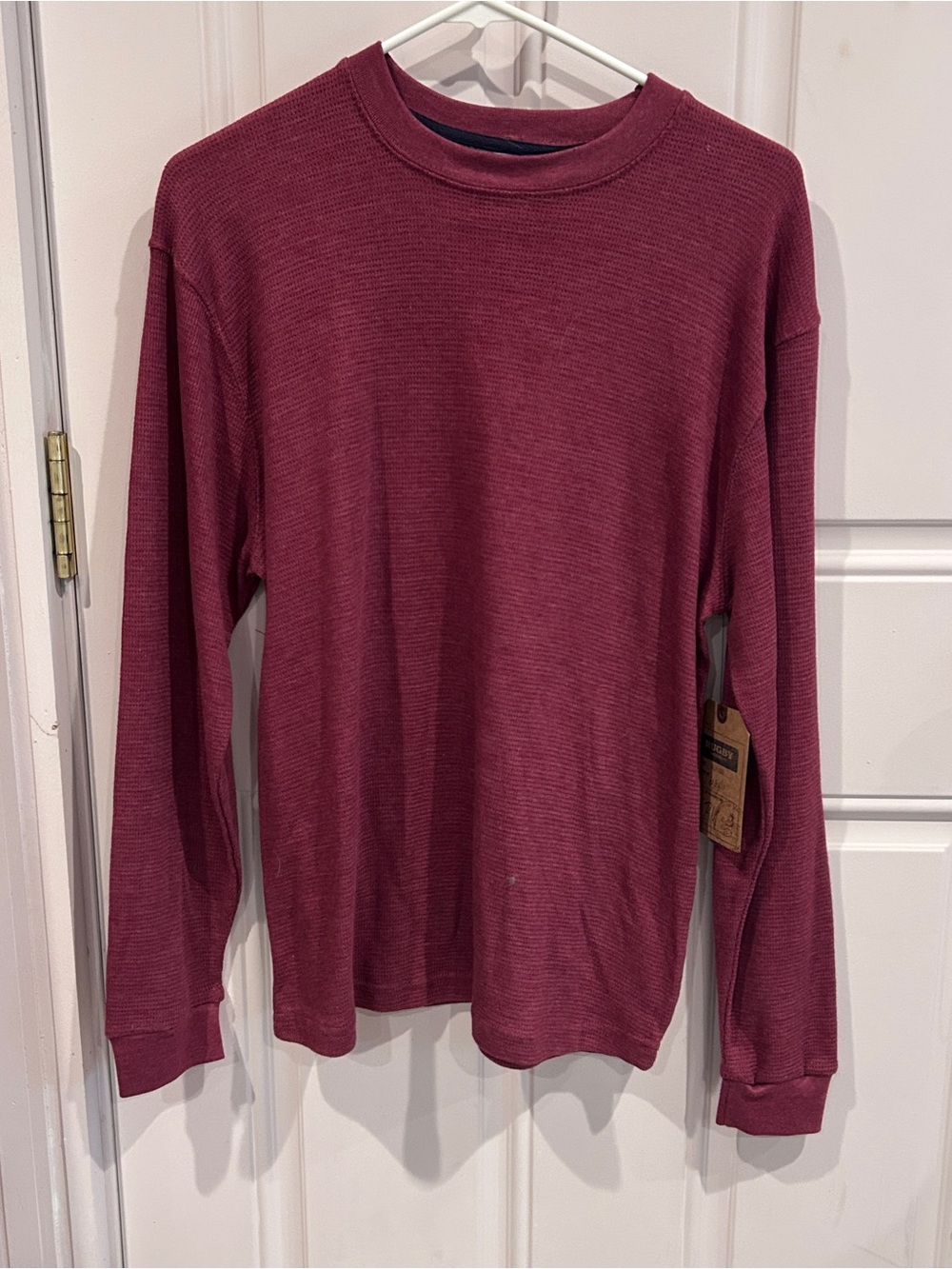 Men's Long Sleeve Thermal Tee - Burgundy